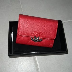 Chanel Red Wallet / Coin Purse